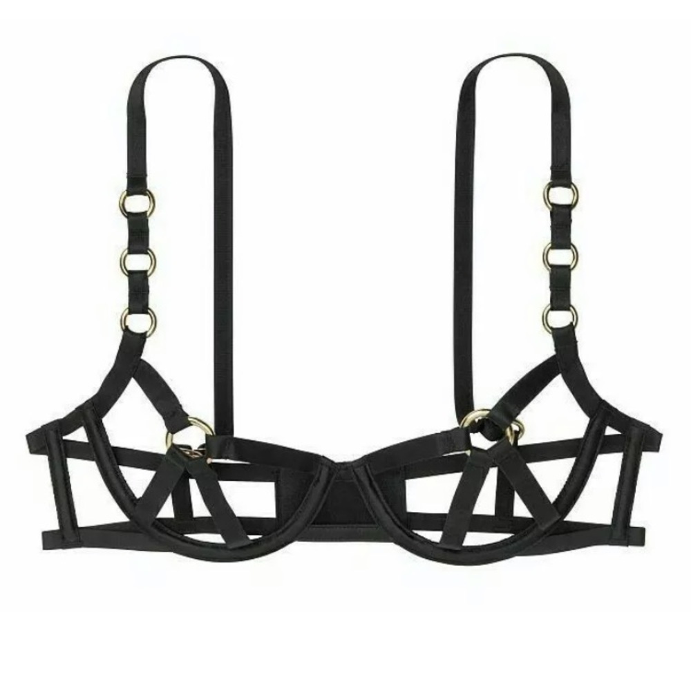 ⭐️ VICTORIAS SECRET LUXE LINGERIE STRAPPY UNLINED BALCONET BUSTIER BRA